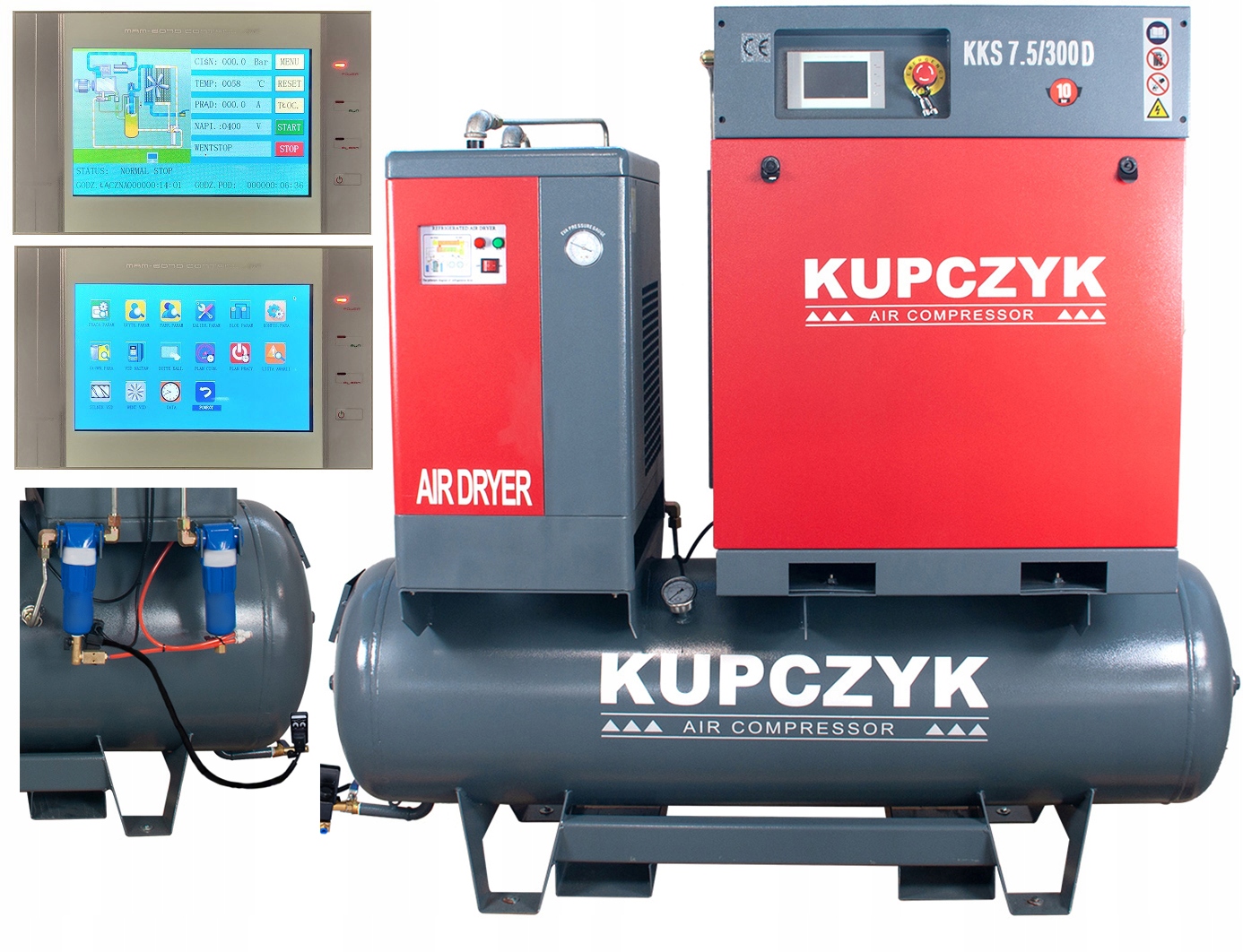 Olejový kompresor Kupczyk KKS7,5/300D 270 l 10 bar